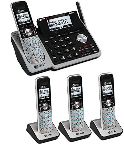(Tl88102) Dect 6.0 1-Handset 2-Line Landline Telephone Bundle With 3 Handsets And Dual Caller Id/Call Waiting