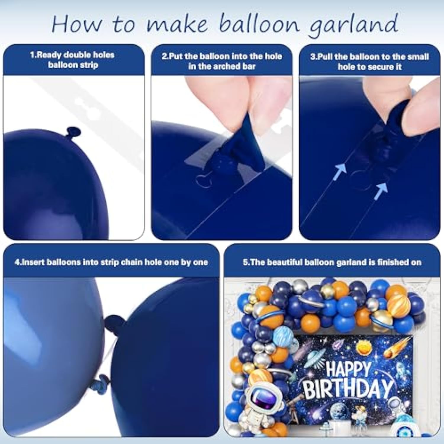 Outer Space Birthday Decor for Boys, Rocket & Astronaut Balloons, Backdrop