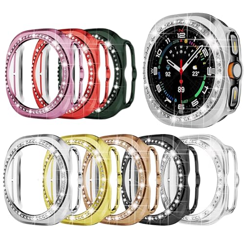 Bling Case for Samsung Galaxy Watch Ultra 47mm (2025/2024) Glitter Diamond Protective Cover PC Plated Bumper Frame Accessories for Galaxy Watch Ultra
