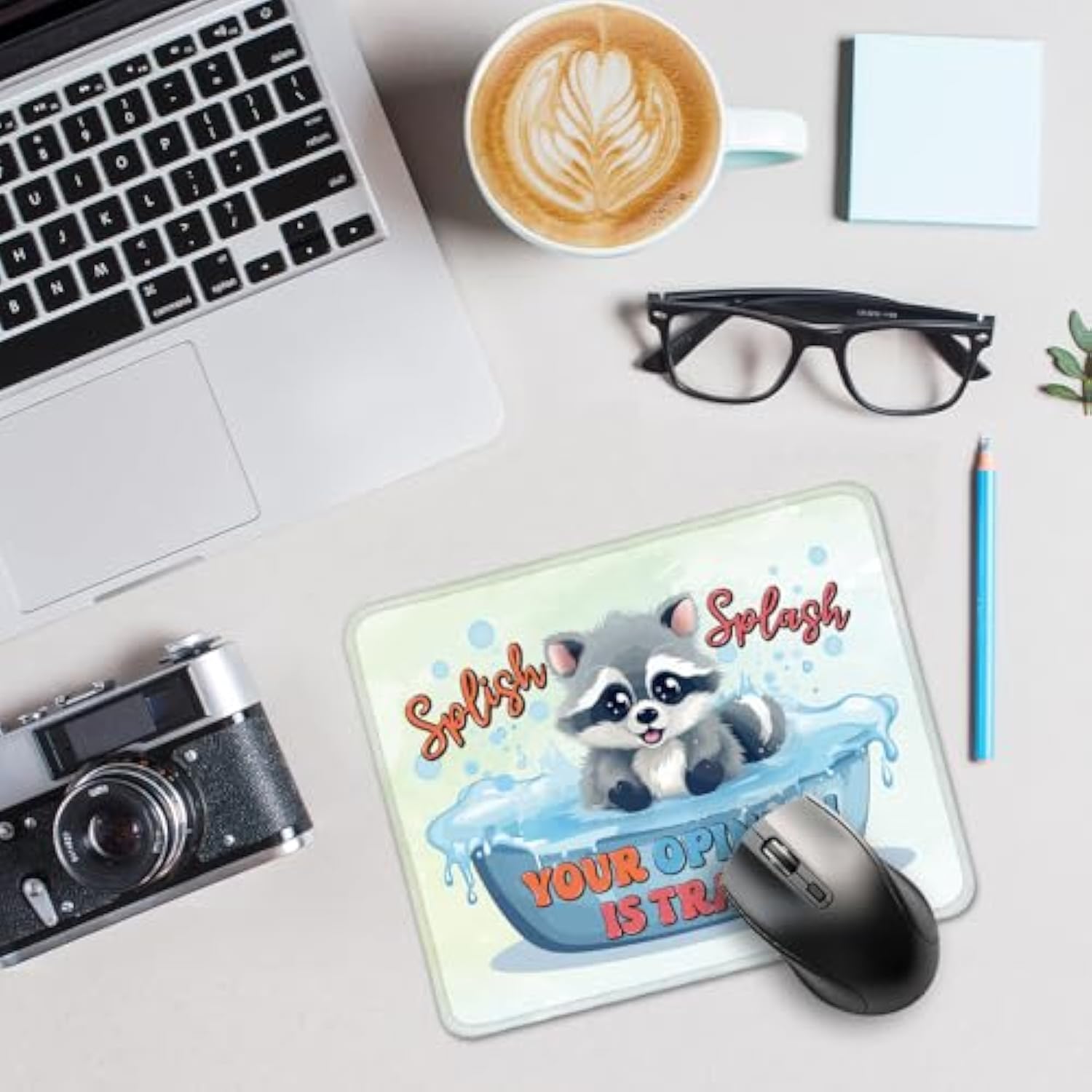 Your Opinion Is Trash Shirt Funny Mouse Pad, Cute Racoon Work Place Mousepad, Travel Mousepad, Funny Meme Office Dormitory Mouse Mat Gifts For Coworker Friend Classmate Roommate
