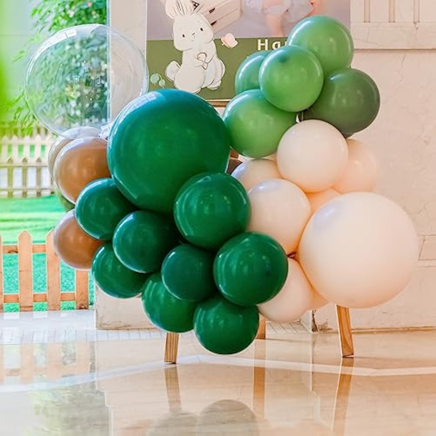 130Pcs Dark Green Balloons Garlands Kit, 18" 12" 10" 5" Different Size