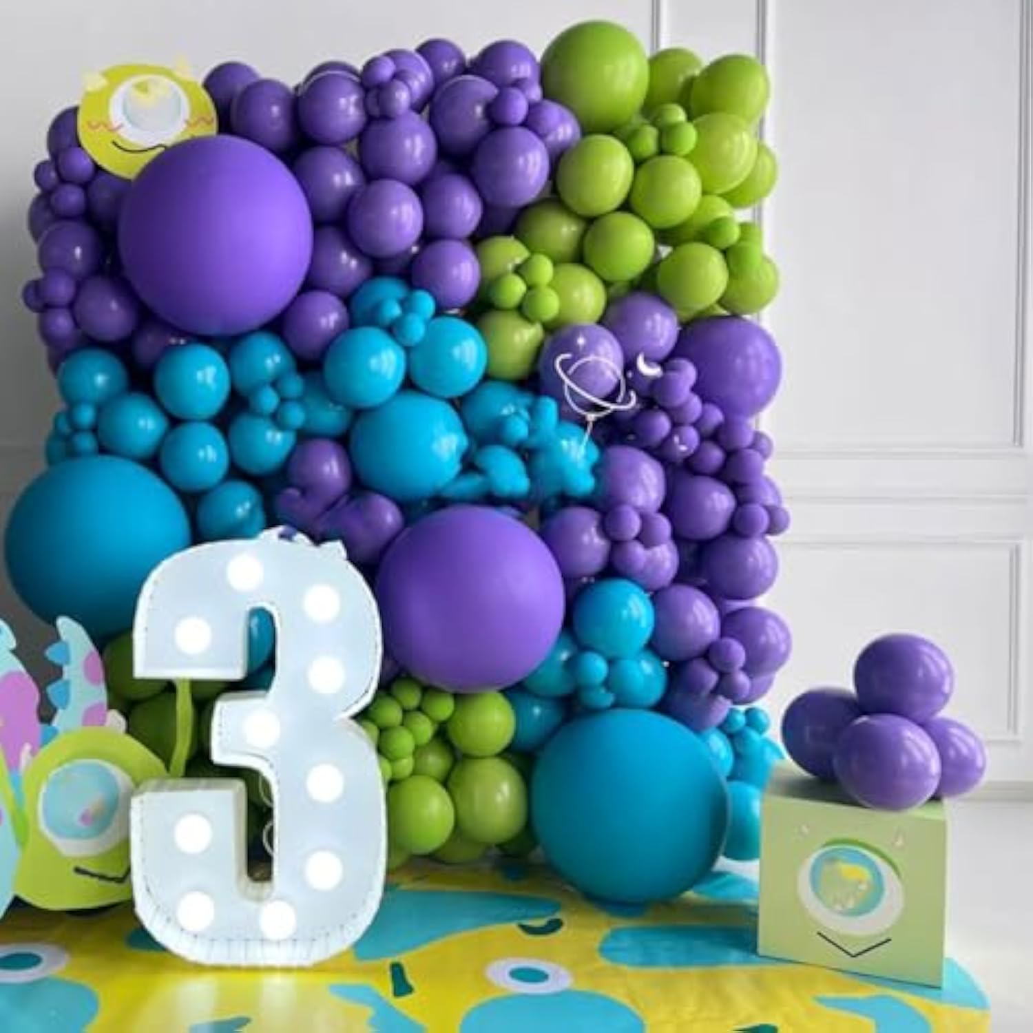 Blue Purple Green Balloons,Blue Purple And Green Confetti Balloon Theme Birthday Party,12 Inch,Pack Of 50