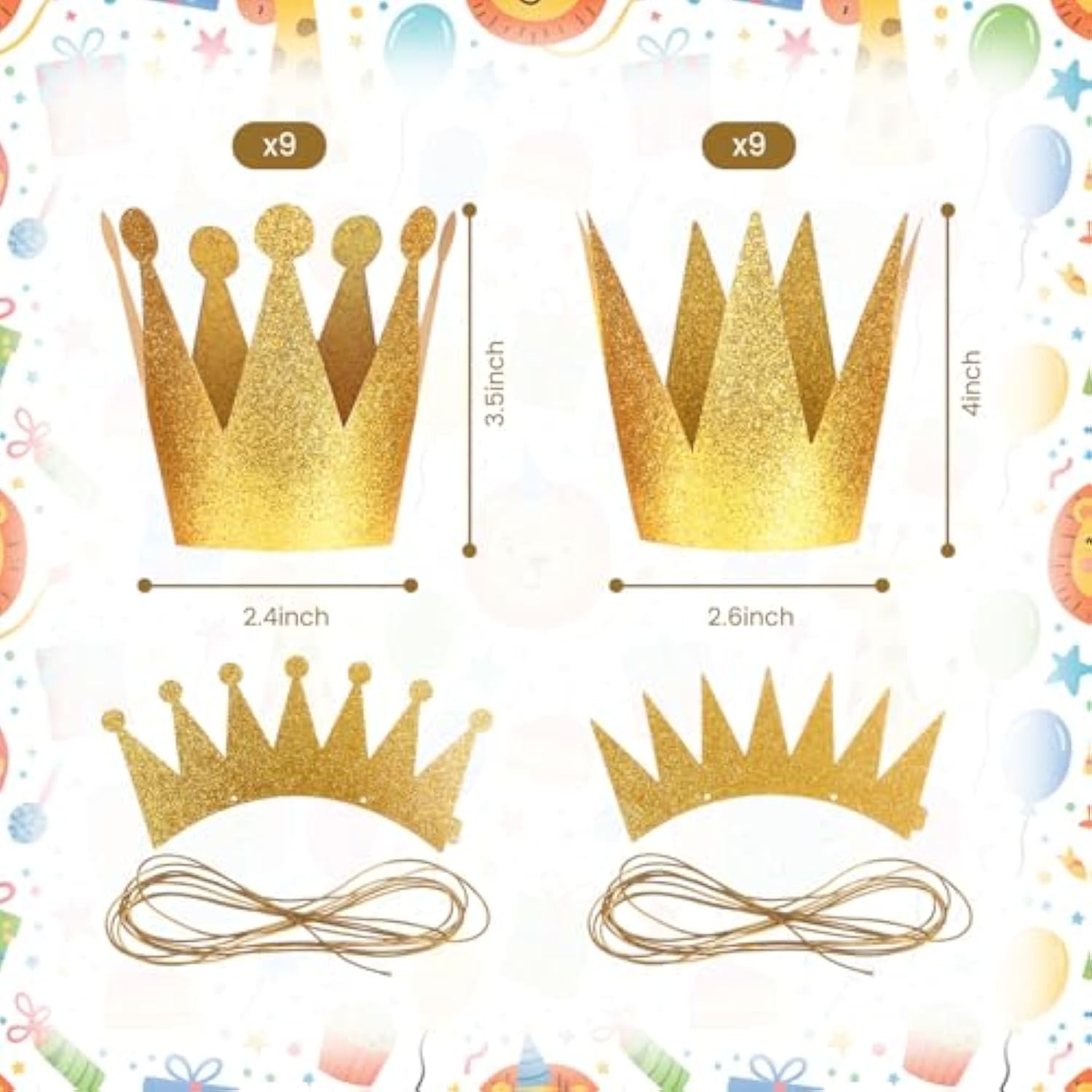 Mini Gold Paper Crowns For Kids, Bulk Royal Tiara Party Hats, Prince And Princess Birthday Costume Headband For Themed Party Favor Classroom Celebrations Diy Craft Accessories