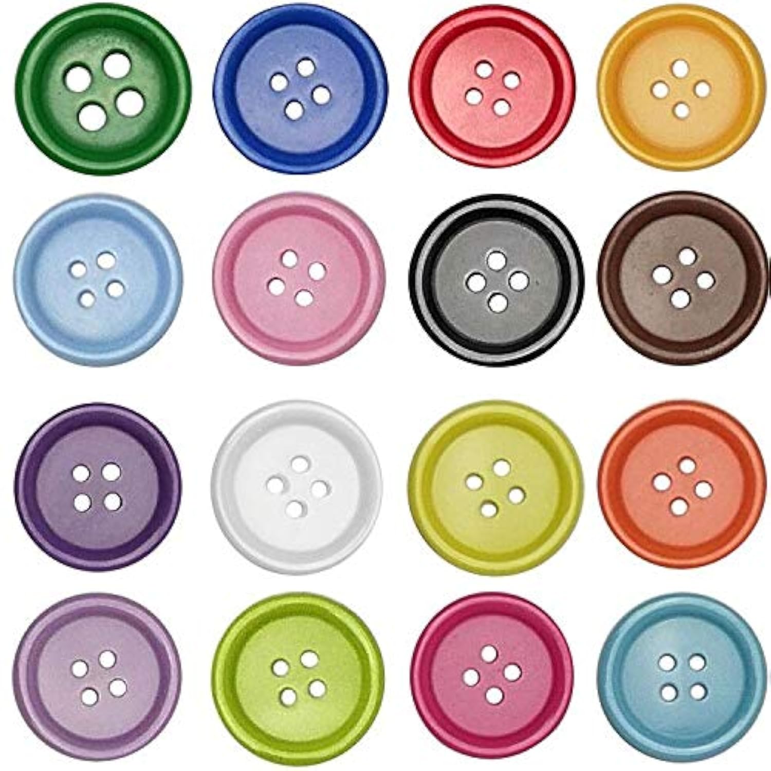 100Pcs Resin Button Solid Color 4Holes Craft Clothe Sewing Card Making