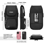 Phone Holster With Magnetic Cover. Belt Clip Pouch For Iphone 16 Plus, 16 Pro Max And All Plus And Pro Max Models With Case Installed. Zipper Storage And Credit Card Pocket.