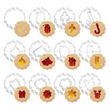 12Pcs Christmas Metal Cookie Cutters, Linzer Cookie Cutter Christmas Wreath Gingerbread Man, Snowflake, Deer Head For Baking Christmas Party Supplies
