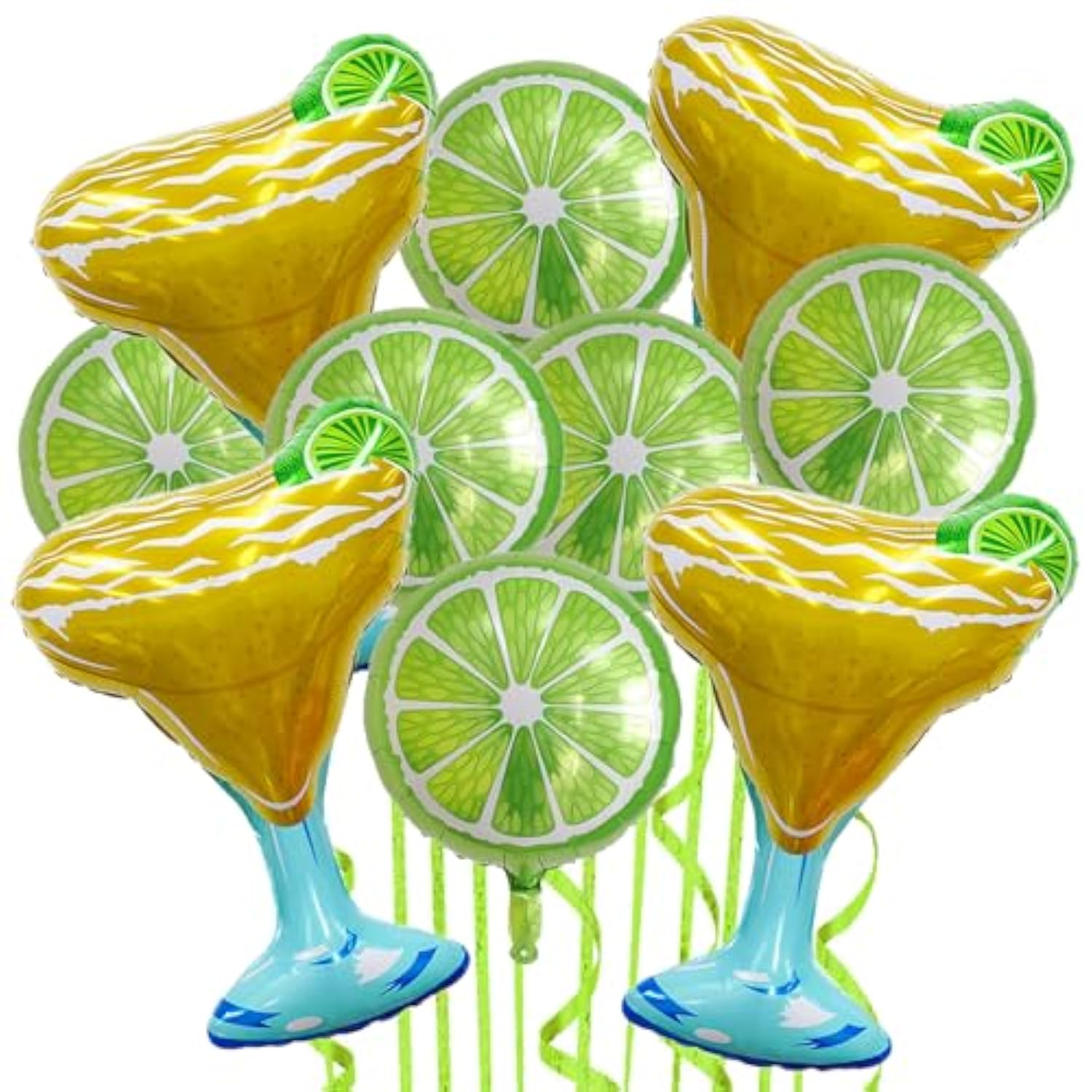 10Pcs Margarita Balloon Lime Fruit Balloons Lemon Mylar Balloons For Margs And Matrimony Bachelorette Summer Fruit Themed Birthday Baby Shower Wedding Party Decorations
