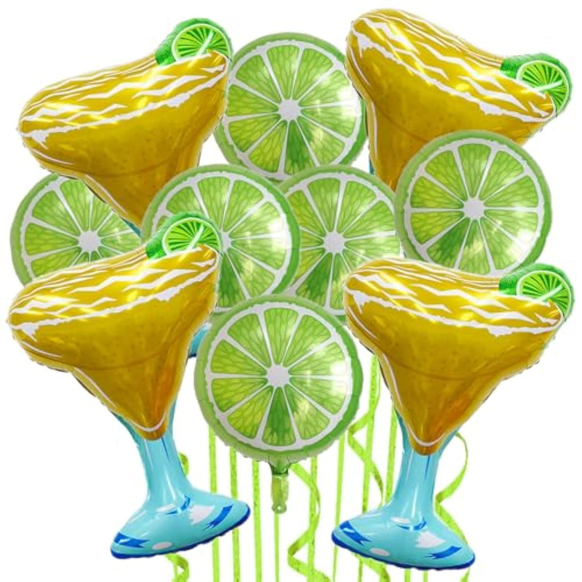10Pcs Margarita Balloon Lime Fruit Balloons Lemon Mylar Balloons For Margs And Matrimony Bachelorette Summer Fruit Themed Birthday Baby Shower Wedding Party Decorations
