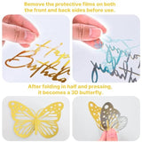 Crown Cake Topper, Balls Happy Birthday Cake Toppers With Crown Birthday Candles Gold Butterflies, Corona Para Pastel, Cake Decorations For Wedding Baby Shower Party Decorations (Gold)1