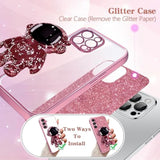 Samsung Galaxy A16 5G Astronaut Kickstand Phone Case with Lanyard Rose Gold Bling Protection