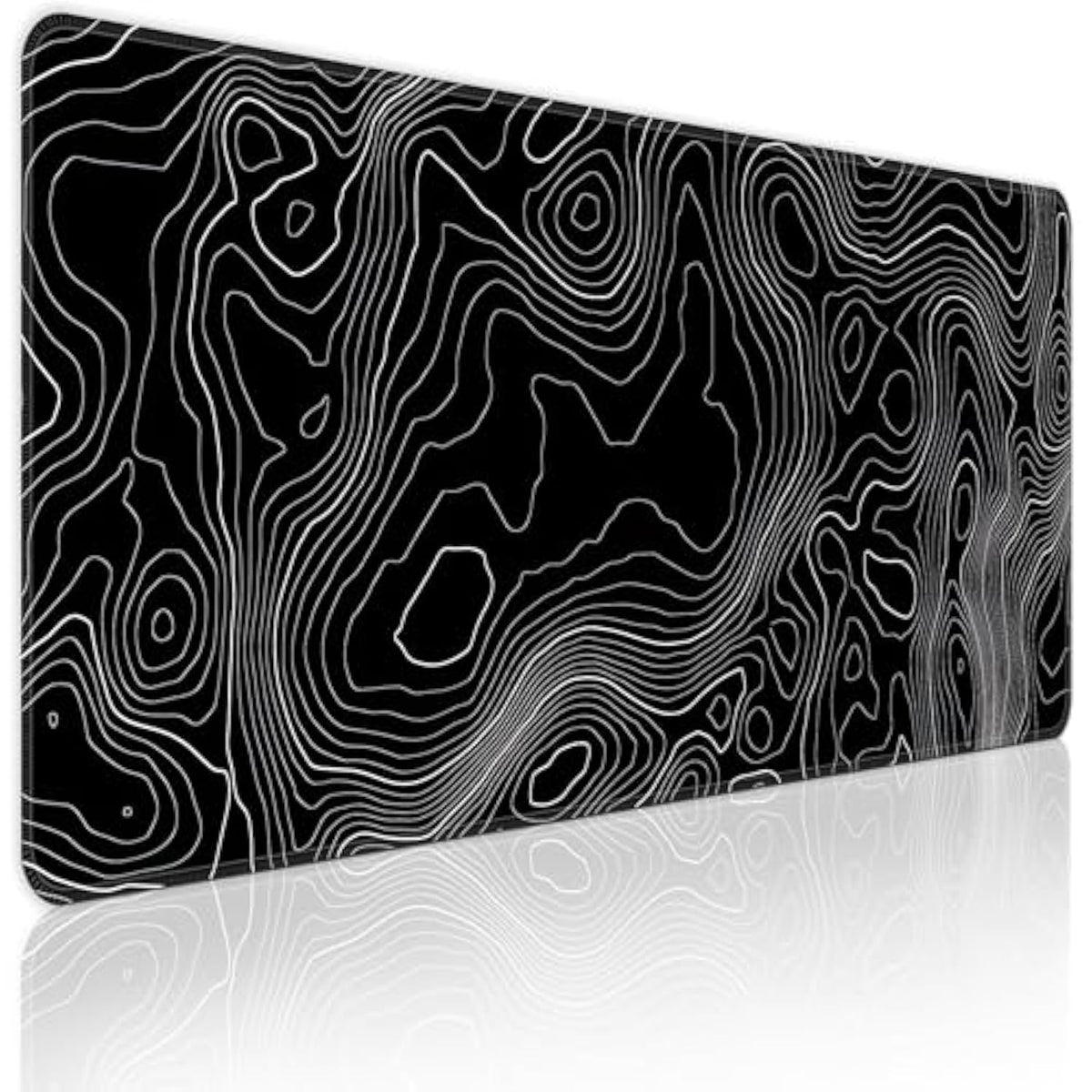 Gaming Mouse Pad Large Topographic Contour Extended Big Desk Pad Mat Large Computer Keyboard Mouse Mat 31.5X11.8Mousepad With Nonslip Base And Stitched Edge Desk Mat For Home Office Work