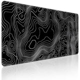Gaming Mouse Pad Large Topographic Contour Extended Big Desk Pad Mat Large Computer Keyboard Mouse Mat 31.5X11.8Mousepad With Nonslip Base And Stitched Edge Desk Mat For Home Office Work