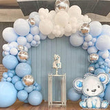 Dusty Blue Balloons Garland Arch Kit-122Pcs Baby Blue Gold White Ballo