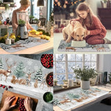 Christmas Winter Dish Drying Mat With 4Pcs Coasters,2Pcs Kitchen Bar Mat Coffee Mat Accessories Fits Under Coffee Maker And Pot,Snowy Pine Tree Deer Cardinal Snowflake Detachable