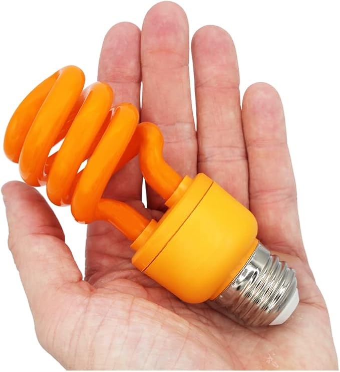 Orange Spiral CFL Light Bulbs 4 Pack E26 Medium Base Outdoor Patio Porch Halloween Lighting 13W