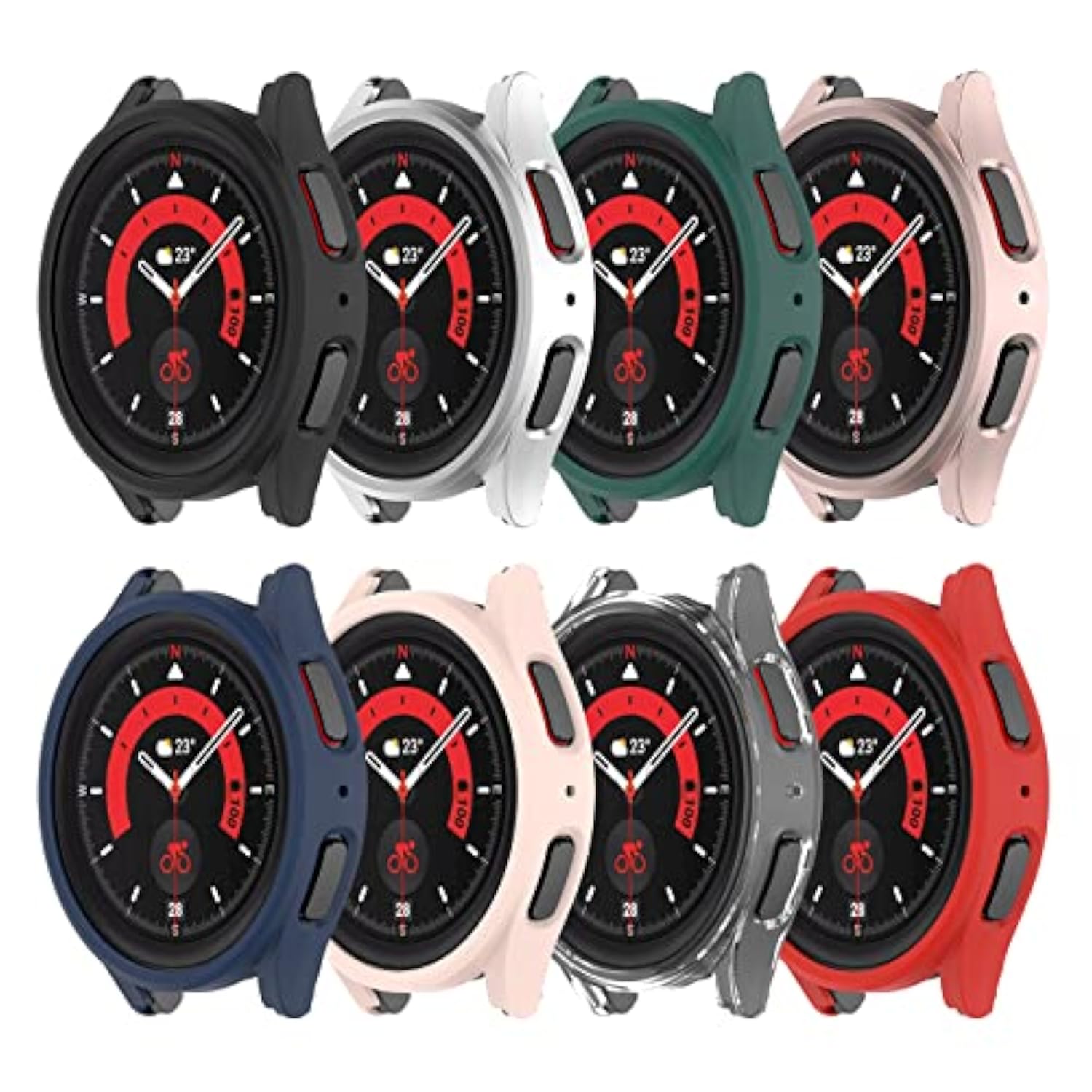 Compatible For Samsung Galaxy Watch 5 Pro Case Hard Pc Protective Bumper Cover Case For Galaxy Watch 5 Pro 45Mm Smart Watch Accessories [No Screen Protector]