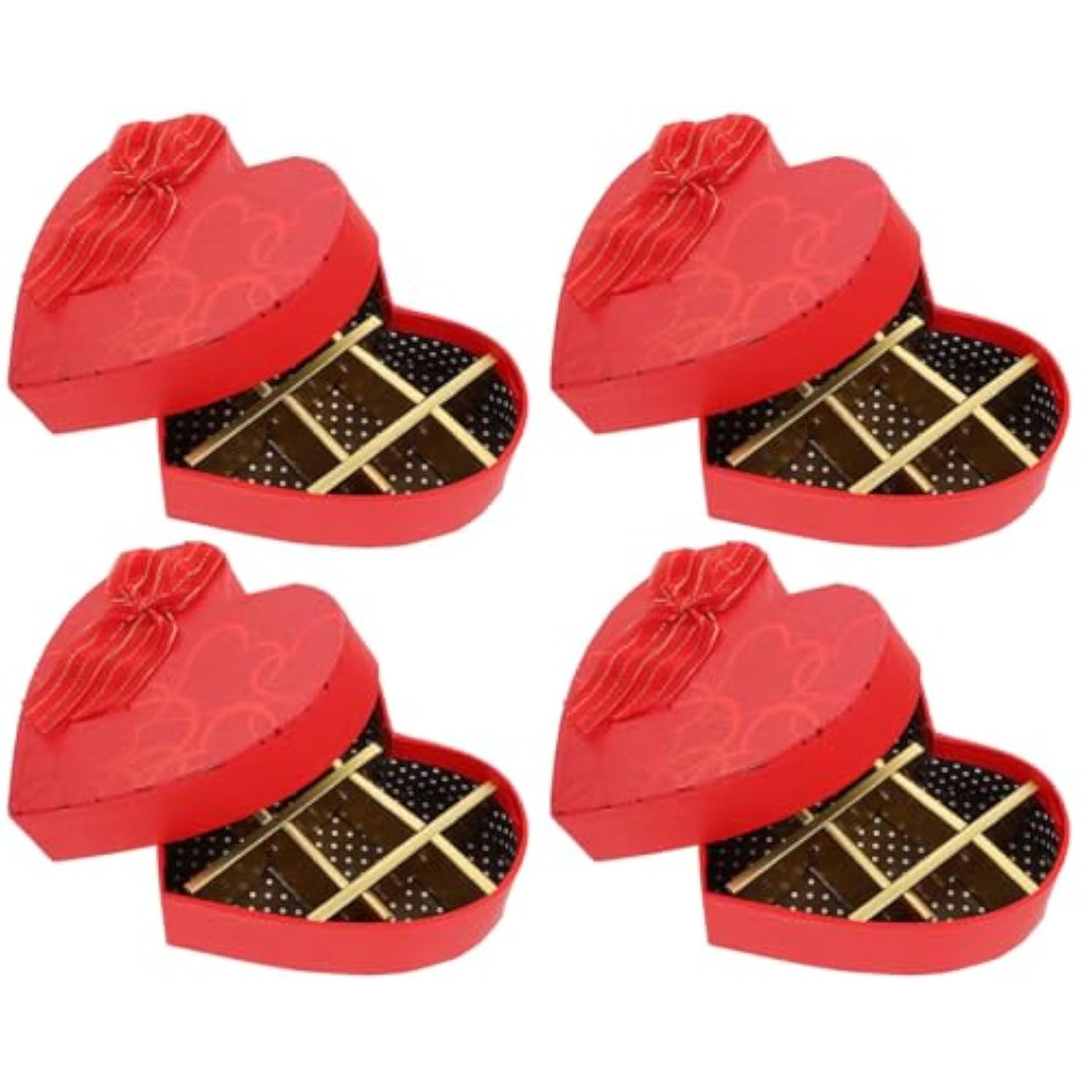 Heart Chocolate Box: Valentines Day Heart Shaped Boxes - 4Pcs Treat Box With Lids Engagment Boxes Nesting Cookie For Giving Present Wrapping Packaging Snack