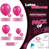 144 Pcs Fuchsia Pink Balloons Arch Kit - Different Sizes 18, 12, 10, 5 Inches | Birthday Balloons Kit, For Birthday Decorations | Graduation Decorations 2025