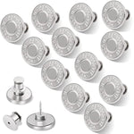 12 Sets Buttons Pins For Jeans, No-Sew Replacement Jean Buttons For Loose Pants Tightener For Too Big