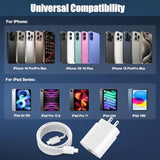 Phone 17 16 15 Pro Max Charger 30W Type C Chargers Usb C Fast Charger Block Phone 17 Chargers Fast Charging With 6Ft C Charging Cable For Phone 17/17 Pro Max/16/16 Pro Max/15/15 Pro/Ipad/Samsung