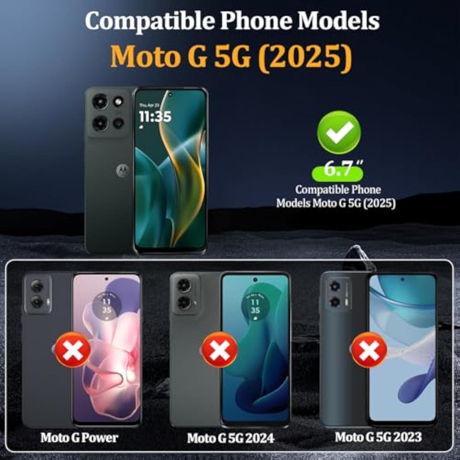 Case For Moto G 2025, With Screen Protector & Camera Lens Protector, [Anti Yellowing] [Compatible With Magsafe] Shockproof Slim Magnetic Phone Case For Moto G 2025 Case, Clear