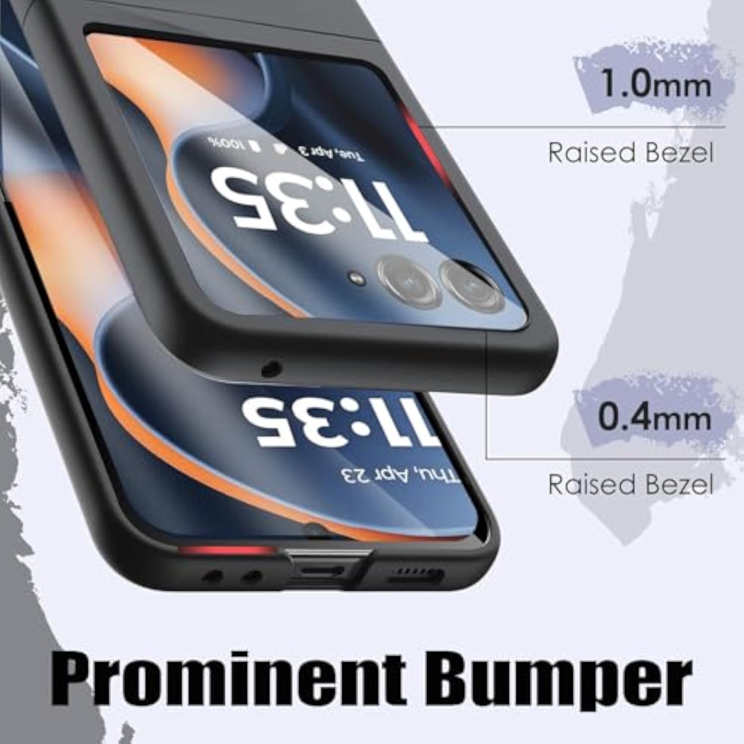 Motorola Razr 2026/2025 Slim Thin Shockproof Protective Bumper Cover with Screen Protector, Orange