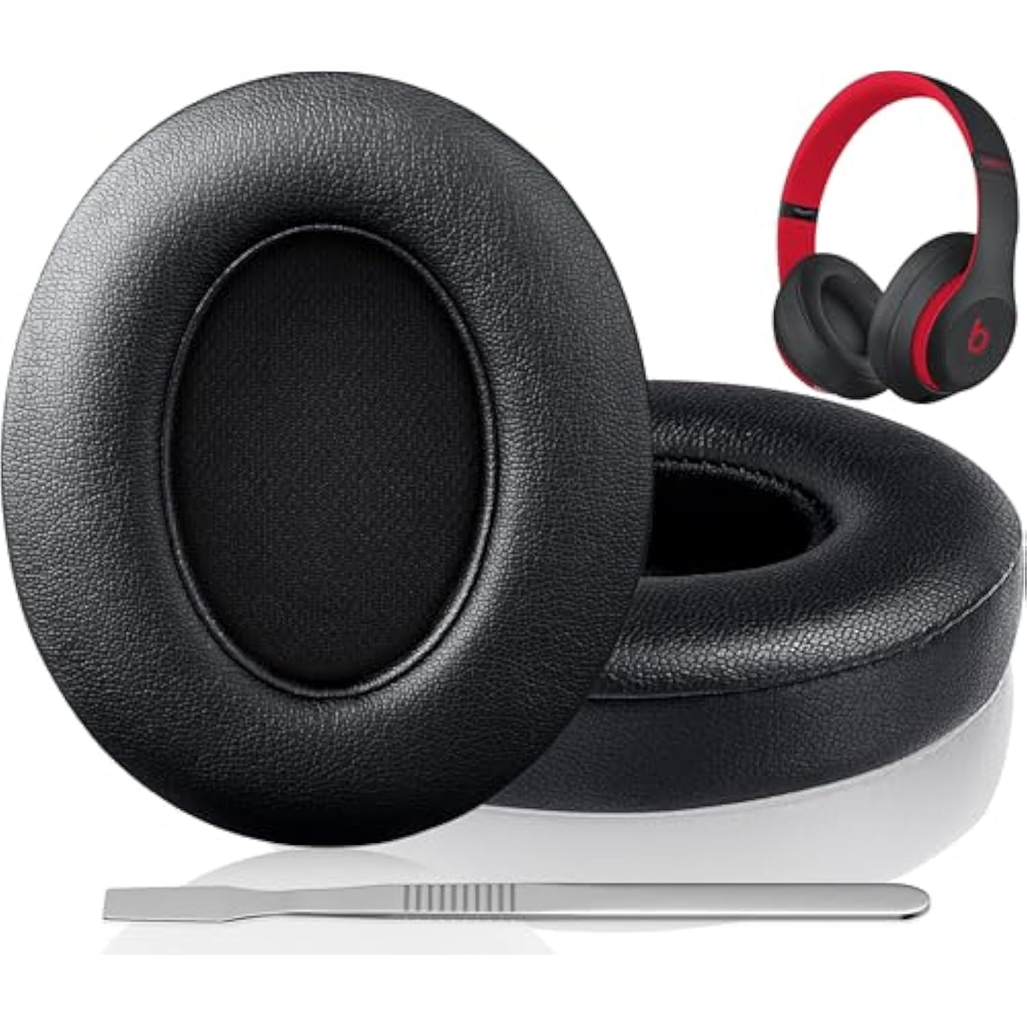Beats Studio Replacement Earpads For Beats Studio 3 & 2 (B0500/ B0501) 2 Pieces Noise Isolation Comfortable Memory Foam Ear Cushions (Black)