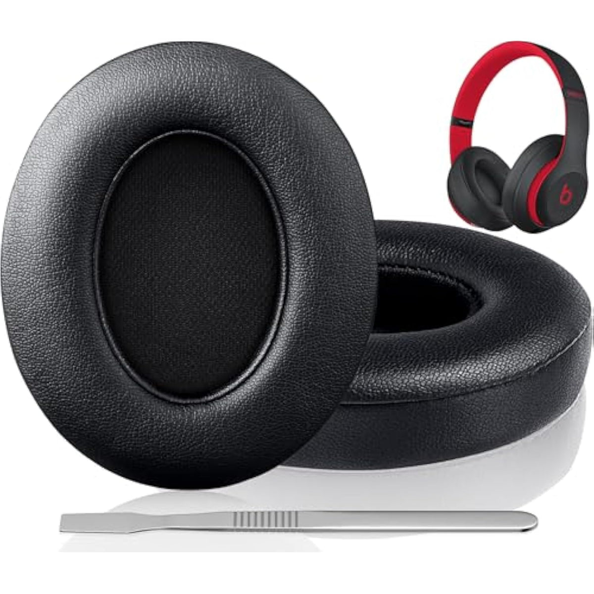 Beats Studio Replacement Earpads For Beats Studio 3 & 2 (B0500/ B0501) 2 Pieces Noise Isolation Comfortable Memory Foam Ear Cushions (Black)