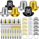 208Pcs 2026 New Year Eve Party Supplies Hats Headbands Tiaras Horns Noisemakers