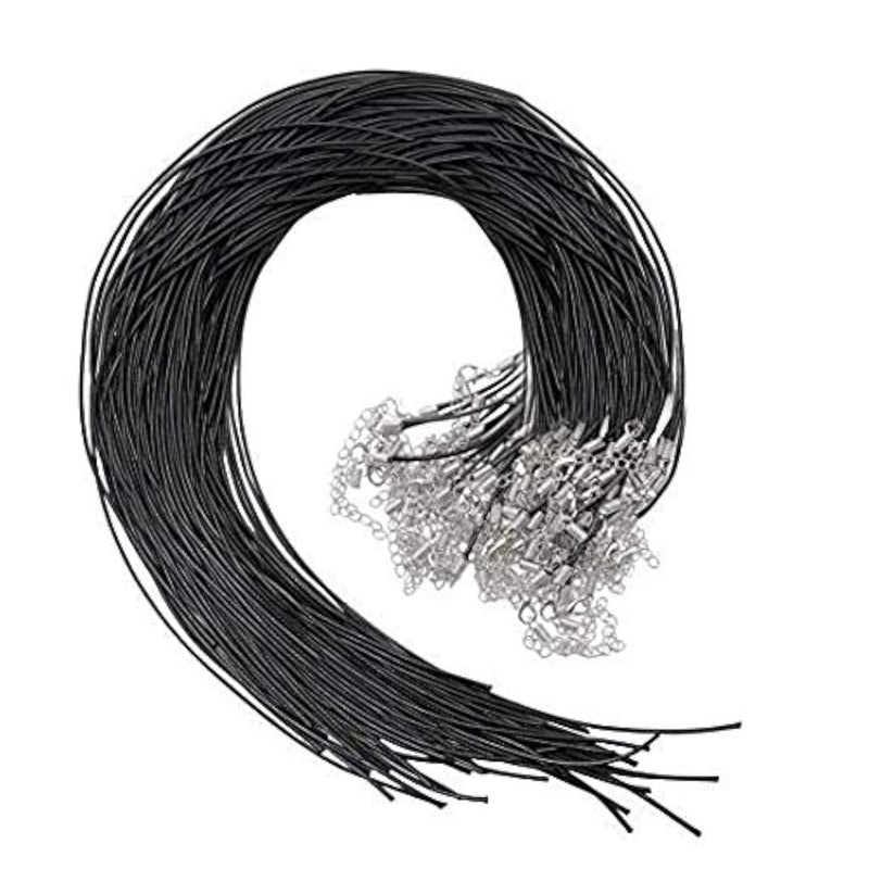 50Pcs Necklace Cord Black Waxed Cotton Cord For Necklace Making And Bracelet M