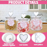 3 Set 22 Oz Clear Glass Jars Heart Valentines Glass Container With Cute Heart Shaped Lids Set Valentines Day Gift Food Storage Jars Cookie Jar Candy Jar For Party Kitchen And Dining Room