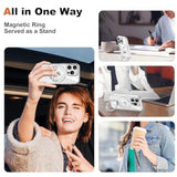 Clear Plating Case for iPhone 14 Pro Max with Stand 6.7 Inches Silver Finish