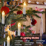 20Ft 30 Led Candle String Lights Battery Operated Clip On Flameless Candle Lights For Christmas Tree Light With Auto Timer 8 Modes For New Year Wedding Garden Decoration (Warm White)