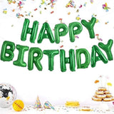 Green 16" Mylar Happy Birthday Letter Balloons Banner Reusable Party Decor