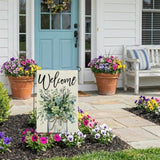 Spring Eucalyptus Mason Jar Garden Flag 12X18 Inch Double Sided For Outside Welcome Burlap Small Yard Flag Green