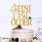 A Tini Bit Older Gold Glitter Happy Birthday Cake Topper Decoration