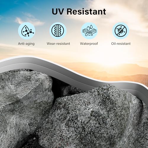 Premium 16 Gauge Flat Speaker Cable Wire 50 Ft White, OFC Electrical Low Voltage Audio Wire 16/2 AWG, Thin&Flexible PVC CL2 in Wall Rated Outdoor for