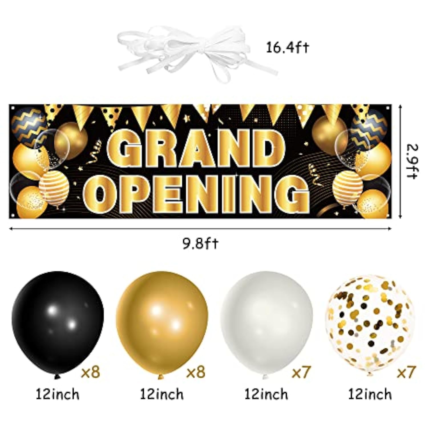 31-Pc Grand Opening Kit Banner, Balloons & Backdrop for New Store Celebration