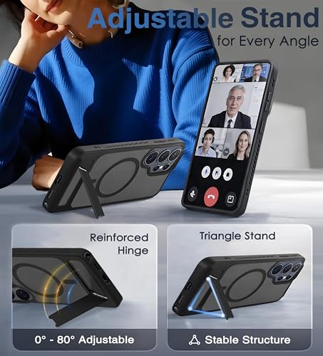 Magnetic for  Galaxy S26 Ultra Case, Built-in Invisible Kickstand, Shockproof, Non-Slip, Anti-Scratch, Compatible with Magsafe, Slim