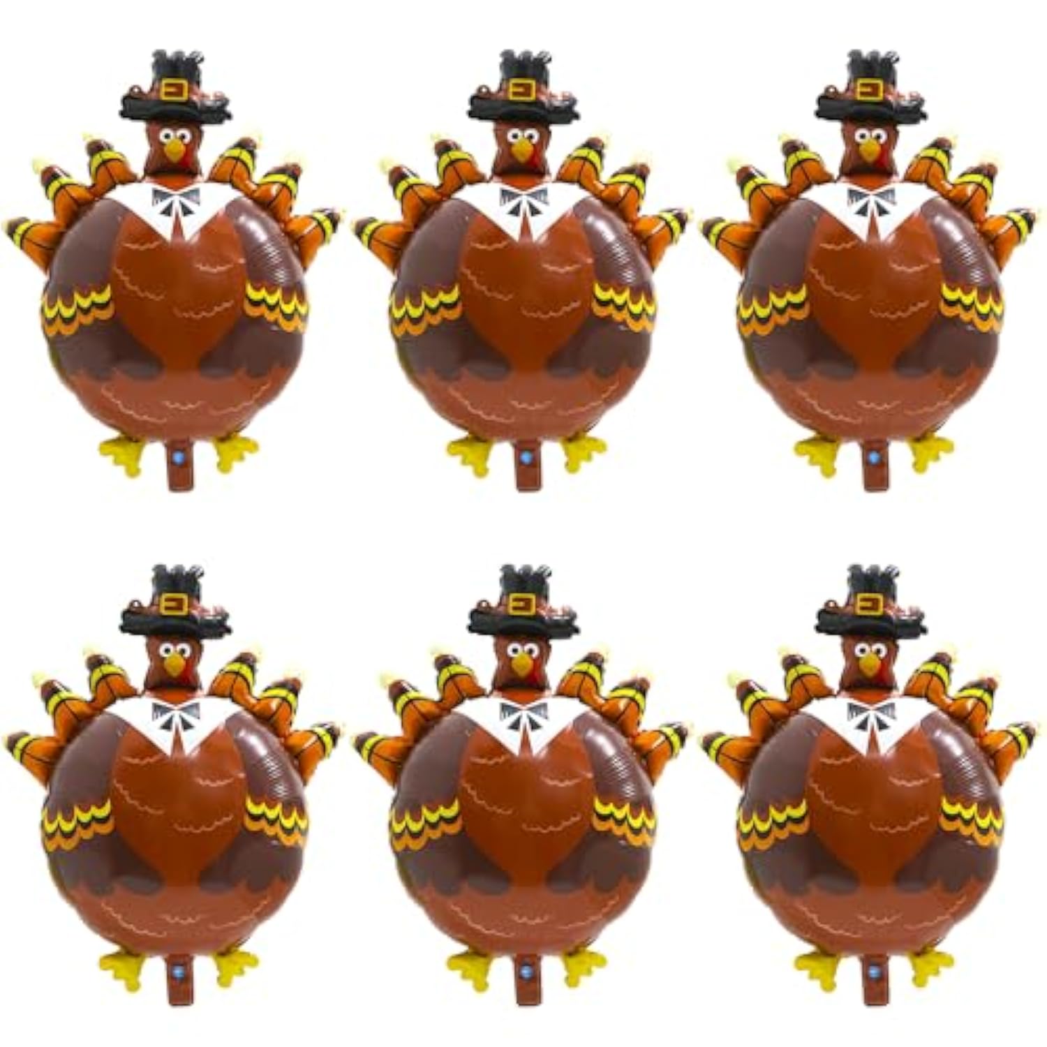 Thanksgiving Turkey Balloons 6Pcs Large Foil Balloons for Fall Harvest Party Decor