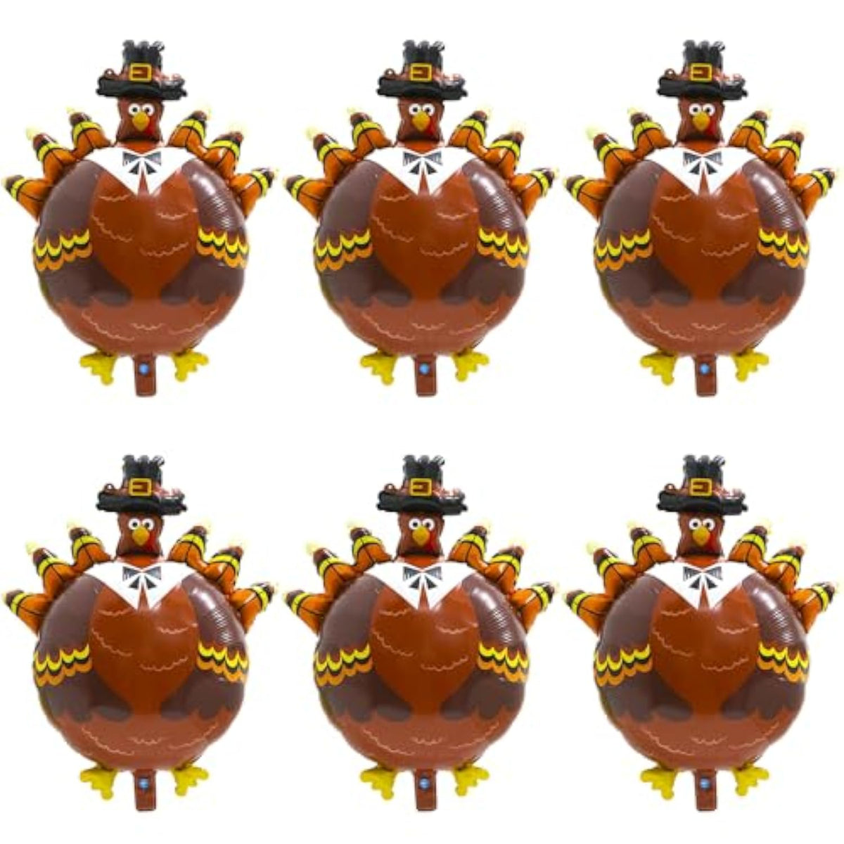 Thanksgiving Turkey Balloons 6Pcs Large Foil Balloons for Fall Harvest Party Decor
