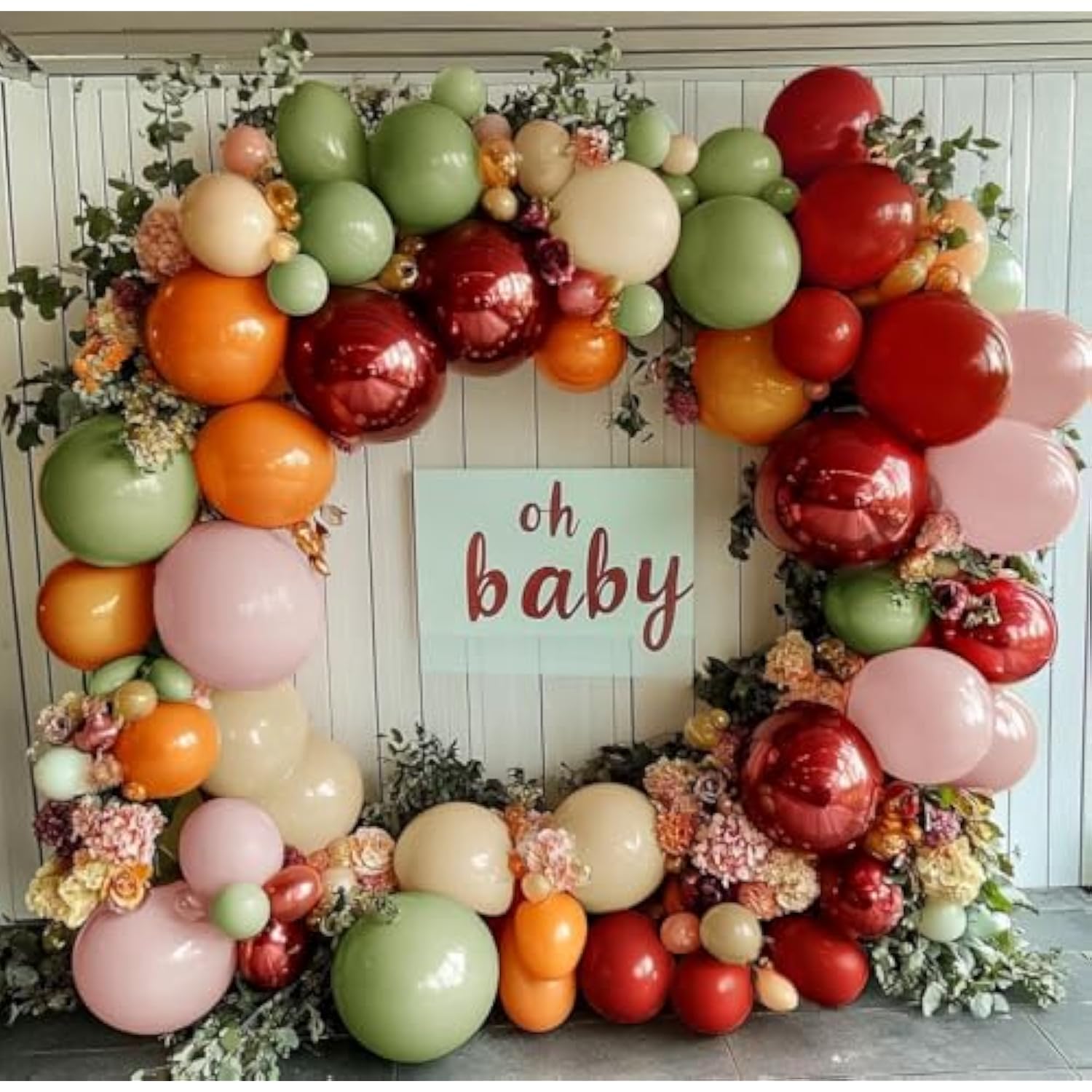 Fall Balloon Garland Arch Kit: Sage Green, Burnt Orange & Burgundy
