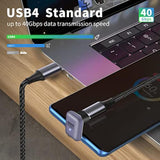 Right Angle Usb C Adapter 40Gbps, Usb C Right Angle Adapter Pd 240W Fast Charg
