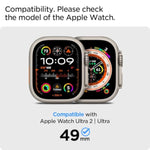 Spigen Rugged Armor Pro Designed for Apple Watch Ultra 2/1 Case with Band Protective TPU Cover with Strap - Black