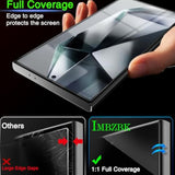 3 Pack Screen Protector For Samsung Galaxy S24 Ultra Tempered Glass 3 Camera Lens Protector Accessories Case Friendly, Support Fingerprint Reader, Full Coverage