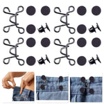 4 Set Pant Waist Tightener, Adjustable Waist Buckle Set, Extra Button For Jeans To Make Tighter, Button Adjuster For Pants, Jeans, Skirts, Sleeves, (Black)
