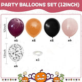 Halloween Balloons Set 12 Inch Orange Black Purple Bat Confetti Latex Party Decorations