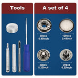 120Sets Leather Snaps And Fasteners Kit, 12.5Mm Black Snap Fasteners K