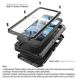 For Iphone Se 2022/2020/ 8/7 Metal Case, Waterproof Heavy Duty Case With Screen Protector, Full Body Protection Grade Shockproof Defender Durable Sturdy Rugged Aluminum Cover, Black
