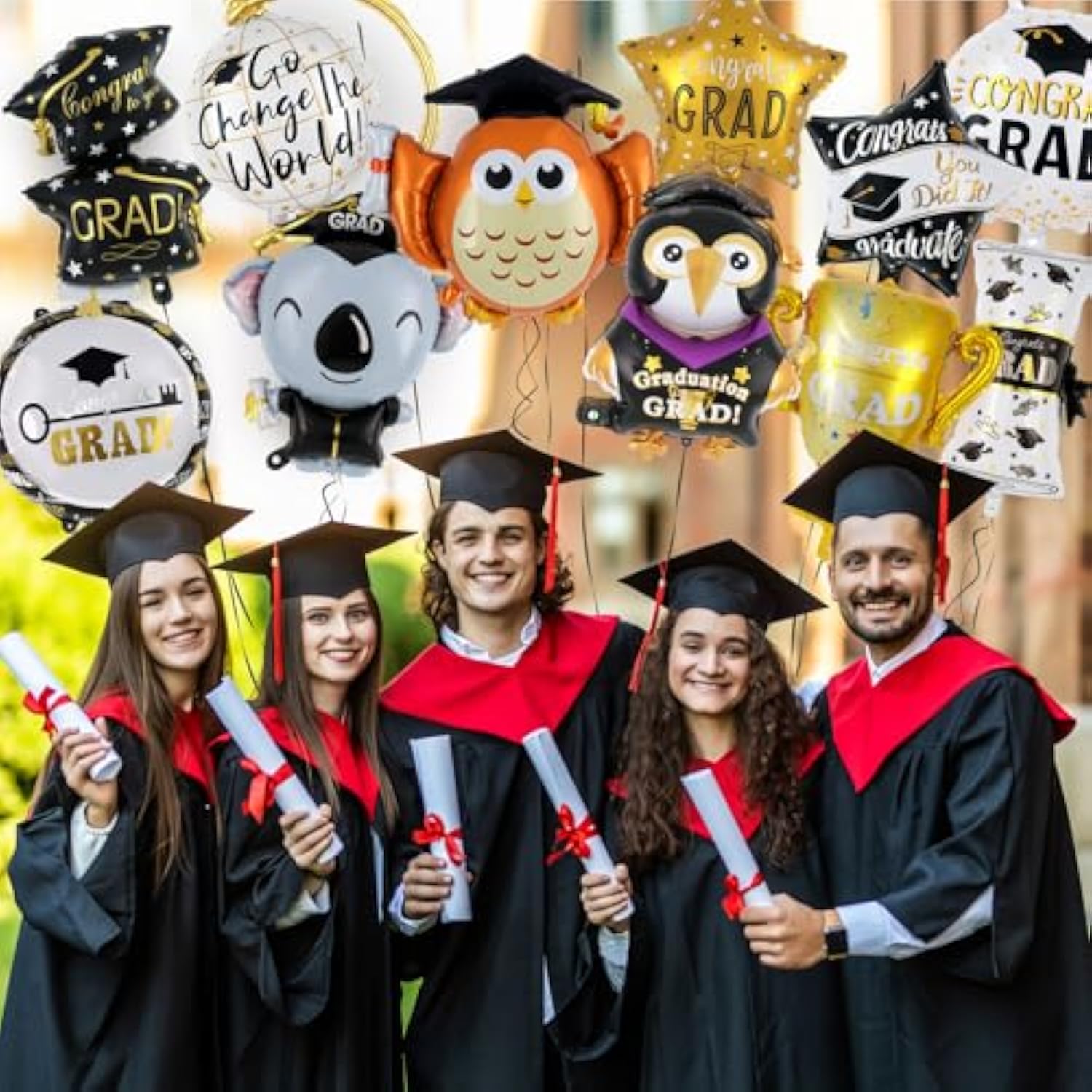 12 Pcs Graduation Party Balloons, Congrats Grad Aluminum Foil Balloons, 2025 Graduation Party Decorations,Graduations Foil Balloons For College High School 2025 Graduations Party Supplies